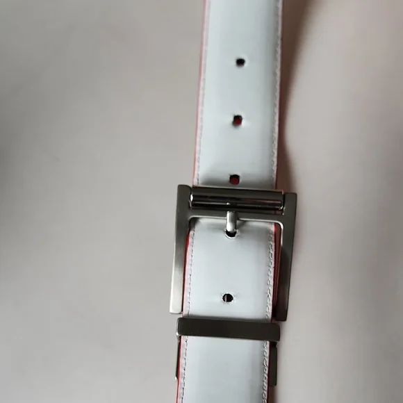 Ping Reversible Red And White Leather Belt - Picture 6 of 10